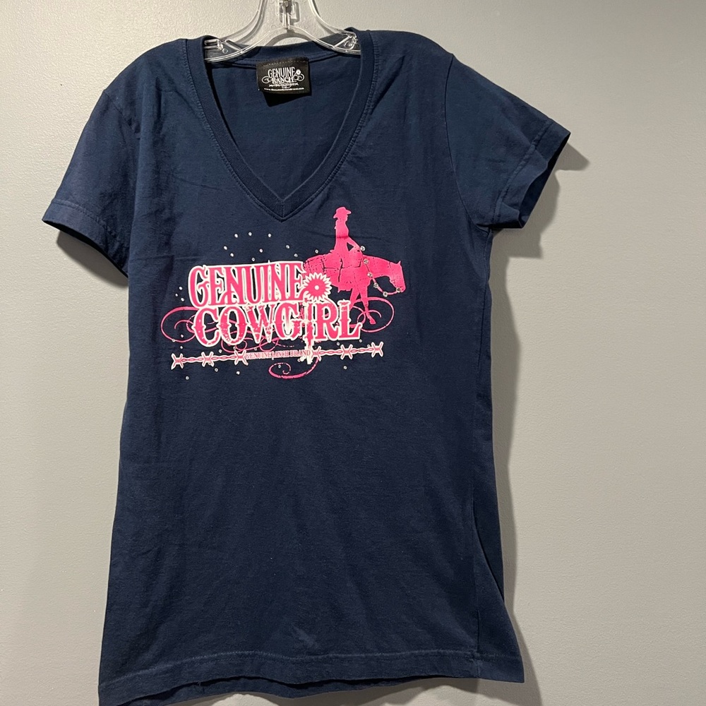 Genuine Ranch Cowgirl Tee Blue✅

16” Pit to Pit 
24” Length
